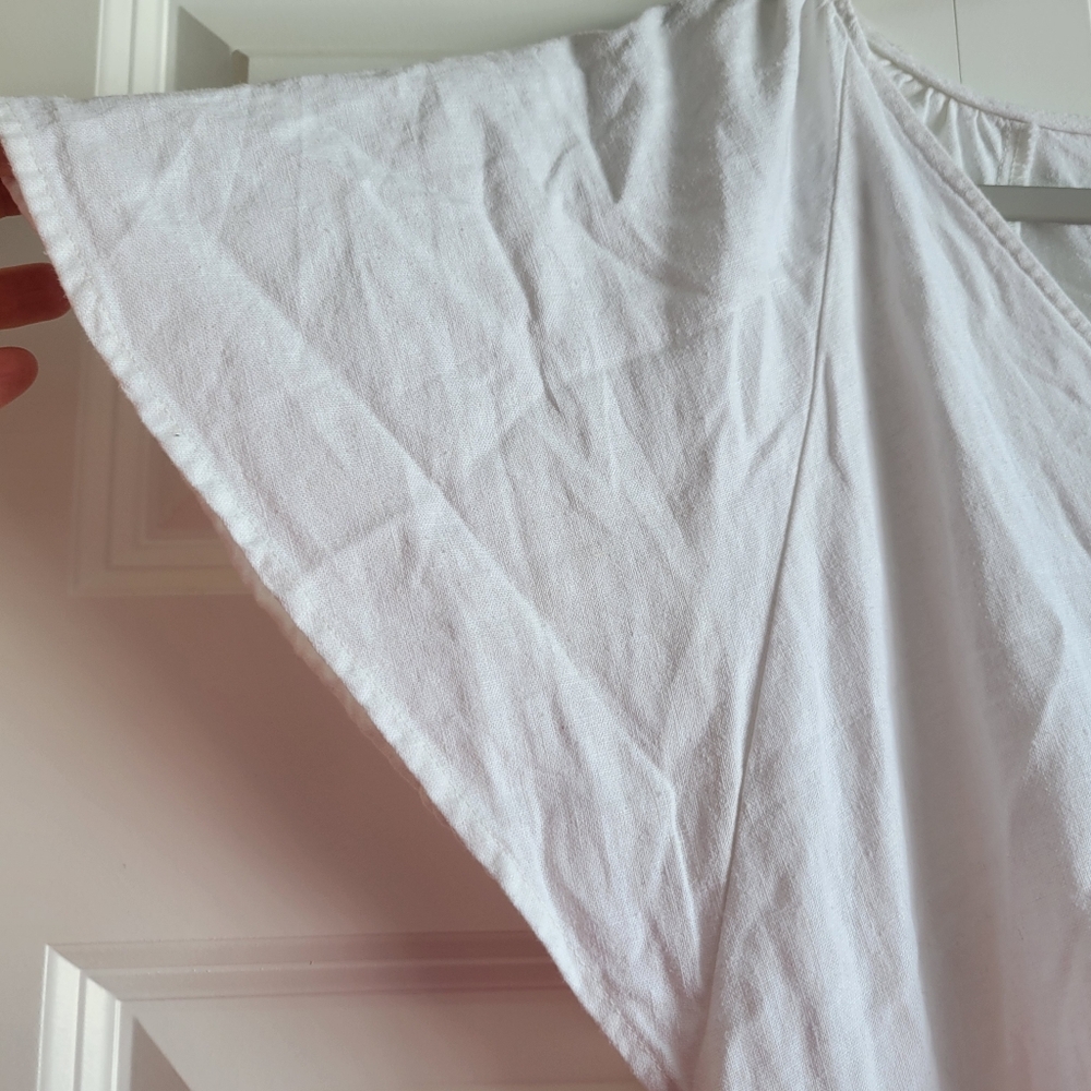 Universal Thread Womens Size Large Linen Blend White Dress - Picture 3 of 10